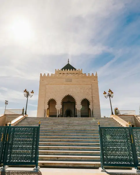 The Mausoleum of Mohamed V, listed as a UNESCO World Heritage Site